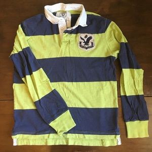 Men’s American Eagle striped long sleeve polo.
